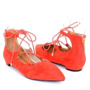 ComfortView Odell Women's 9 Red Valentine Feminine NEW Ankle Tie Flat Shoes